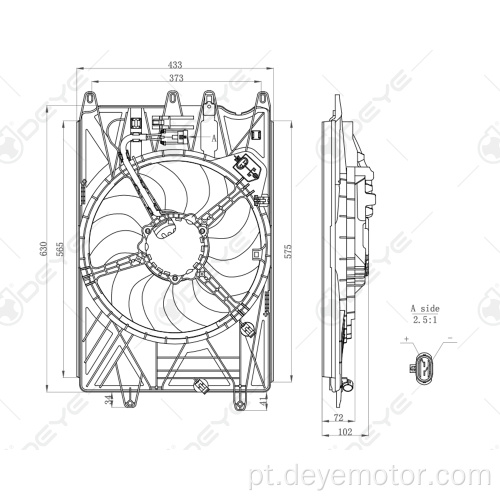 52015585 Ventilador de resfriamento do radiador do carro para FIAT